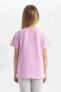 Kız Çocuk T-shirt Z7718a6/pn444 Pınk