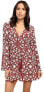 Фото #1 товара Stone Cold Fox 241248 Womens Kai Long Sleeve Wrap Dress Red Scarf Print Size 0