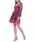 Women's Blouson-Sleeve Flounce-Hem Dress