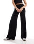 Фото #2 товара Stradivarius folder over waist flare trouser in black