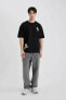 Erkek T-shirt Siyah C1527ax/bk81