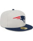 ფოტო #2 პროდუქტის Men's Khaki, Navy New England Patriots Super Bowl Champions Patch 59FIFTY Fitted Hat