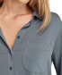 Women's Sandwash Long Sleeve Button Front Shirt Синий, 2XL - фото #3