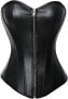 Kiwi-rata Faux Leather/Leather Look Zip Bustier Corset with G-String