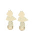 ფოტო #1 პროდუქტის Women's Gold Dented Drop Earrings