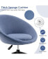 Фото #7 товара Adjustable Swivel Accent Chair Linen Office Chair Round Back