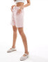 Фото #4 товара Mango stripe denim shorts in pink