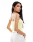 ASOS DESIGN lace insert contrast bust cami top in lemon