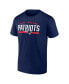 Men's Navy New England Patriots Big and Tall Arc and Pill T-shirt Синий, XLT - фото #2