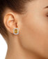 ფოტო #2 პროდუქტის Citrine (3-1/5 ct. t.w.) and Diamond (3/8 ct. t.w.) Halo Stud Earrings in 14K White Gold