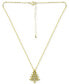 Фото #3 товара Giani Bernini cubic Zirconia Christmas Tree Pendant Necklace, 16" + 2" extender, Created for Macy's