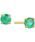 Фото #1 товара Серьги Macy's Emerald Stud in 14k Gold