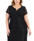 Фото #4 товара Plus Size Sequin-Lace V-Wire Maxi Dress