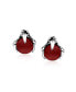 ფოტო #2 პროდუქტის Gothic Punk Rocker Biker Jewelry Red Translucent Ball Orb Dragon Claw Stud Earrings For Men For Women Stainless Steel