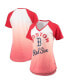 Фото #2 товара Women's Red and White Boston Red Sox Shortstop Ombre Raglan V-Neck T-shirt