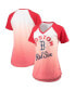 ფოტო #2 პროდუქტის Women's Red and White Boston Red Sox Shortstop Ombre Raglan V-Neck T-shirt