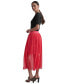 ფოტო #3 პროდუქტის Women's Plissé Embossed-Waist Midi Skirt