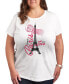 ფოტო #1 პროდუქტის Paris Love Postmark Plus Size Graphic T-Shirt