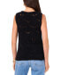 ფოტო #2 პროდუქტის Women's Crewneck Sleeveless Open-Stitch Sweater