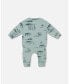 Baby Boy Organic Cotton Printed Top And Evolutive Pant Set Sage With Printed Jungle - Infant