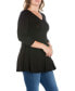 Фото #2 товара Women's Plus Size Three Quarter Sleeves V-Neck Tunic Top