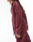 Topshop co-ord casual textured beach shirt in burgundy