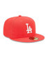 Фото #3 товара Men's Red Los Angeles Dodgers Lava Highlighter Logo 59FIFTY Fitted Hat