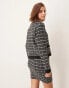 Фото #4 товара Vila knitted polo cardigan co-ord in black boucle check