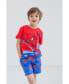 Фото #5 товара Boys Spider-Man T-Shirt and French Terry Shorts Outfit Set to (2T - 10-12)