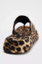 ANIMAL PRINT FLATFORM SANDALS