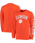 Фото #2 товара Men's Orange Clemson Tigers Distressed Arch Over Logo Long Sleeve Hit T-shirt