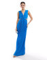 Фото #1 товара Style Cheat plisse maxi dress with cut out detail in cobalt