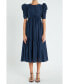 ფოტო #1 პროდუქტის Women's Puff Sleeves Midi Dress