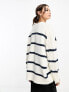 ASOS DESIGN oversized cable jumper in stripe