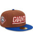 ფოტო #1 პროდუქტის Men's Brown, Royal New York Giants Harvest 75th Anniversary 59FIFTY Fitted Hat