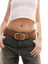 Фото #1 товара ASOS DESIGN suede square buckle low waist belt in tan