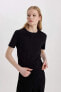 Kadın T-Shirt Siyah W9584AZ/BK81