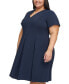 Plus Size V-Neck Fit & Flare Dress