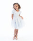 ფოტო #1 პროდუქტის Little Girls Cap Sleeves 3D Floral Mesh Social Dress