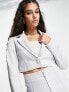 Фото #1 товара Saint Genies glitter crop blazer co-ord in silver