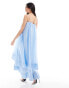 & Other Stories bandeau volume layered maxi dress in light blue Синий, S - EU 36-38 - фото #2