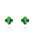 ფოტო #1 პროდუქტის Large Malachite Clover Stud Earrings