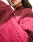 Фото #2 товара Vila knitted high neck jumper in red stripe