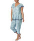 Фото #3 товара Plus Size 2-Pc. Cropped Pajamas Set
