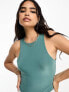 Фото #8 товара ASOS DESIGN double layer racer bodysuit in green