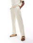 Фото #5 товара ASOS DESIGN co-ord baggy trousers with drawstring waist in neutral stripe