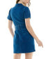 Juniors' Zip-Front Belted Denim Dress