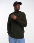 Barbour Essential cable knit crewneck jumper in dark olive