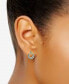 ფოტო #2 პროდუქტის Cubic Zirconia Doorknocker Stud Earrings in 18k Gold-Plated Sterling, Created for Macy's