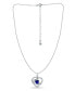 Simulated Blue Sapphire and Cubic Zirconia Heart Pendant